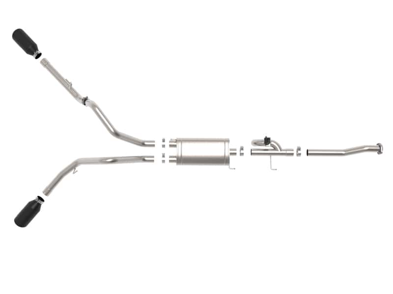 aFe — aFe Gemini XV 3in 304 SS Cat-Back Exhaust 15-20 Ford F-150 V6 2.7L/3.5 w/ Black Tips
Cat-Back Exhaust - view 3