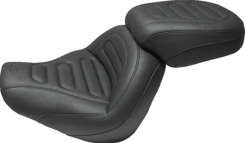 Mustang Motorcycle — Mustang 18-21 Harley Fat Bob Standard Touring Solo Seat Trapezoid- Black - view 2