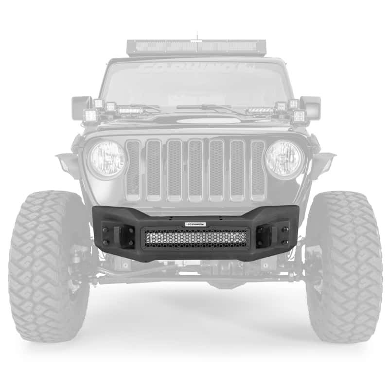 Go Rhino — Go Rhino 07-20 Jeep Wrangler JL/JLU/JK/JKU/Gladiator JT Rockline Front Stubby Bumper
Rockline Bumper (F) - view 1