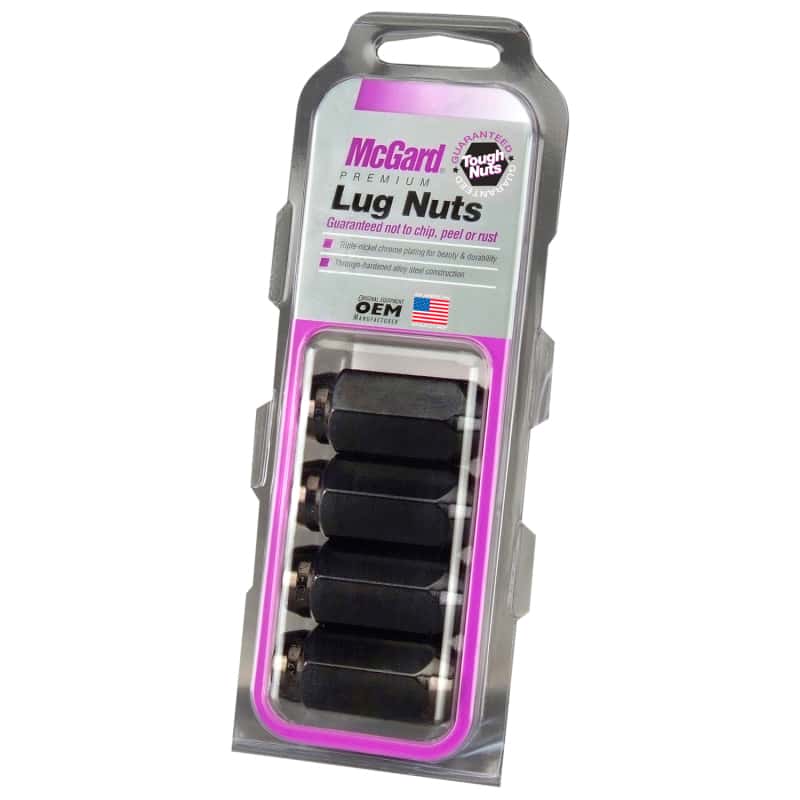 McGard — McGard Hex Lug Nut (Cone Seat) M14X1.5 / 22mm Hex / 1.635in. Length (4-Pack) - Black - view 6