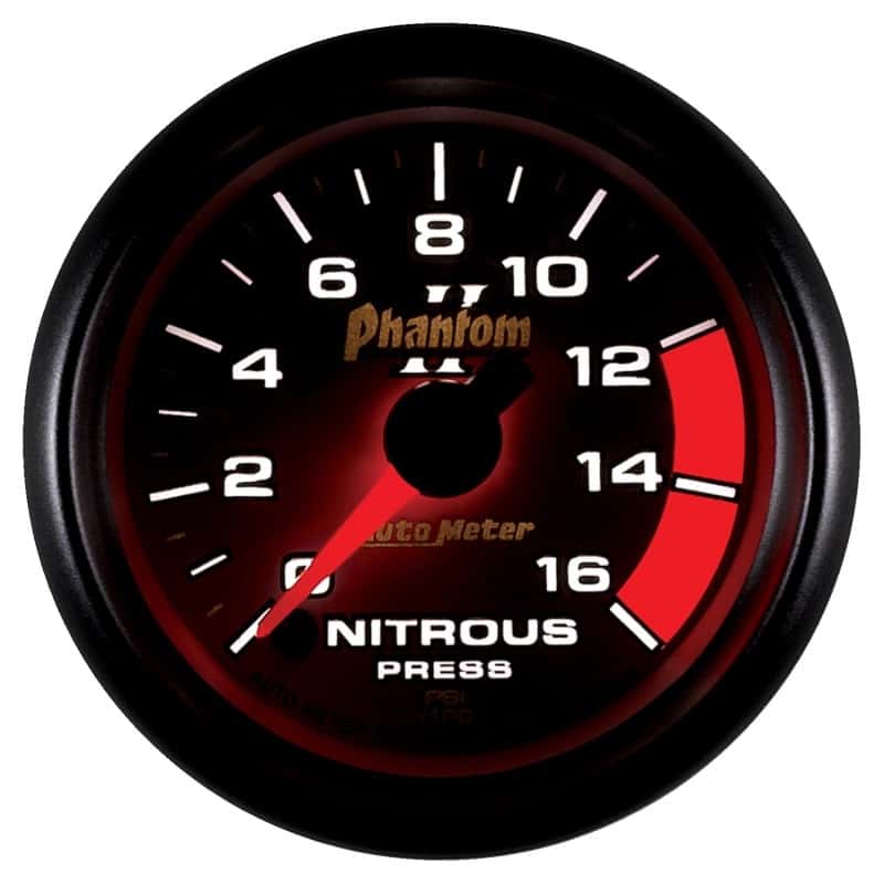 AutoMeter — Autometer Phantom II 2-1/16in 0-1600 PSI Electrical Nitrous Pressure Gauge
2-1/16" NITROUS, 0-1 - view 4