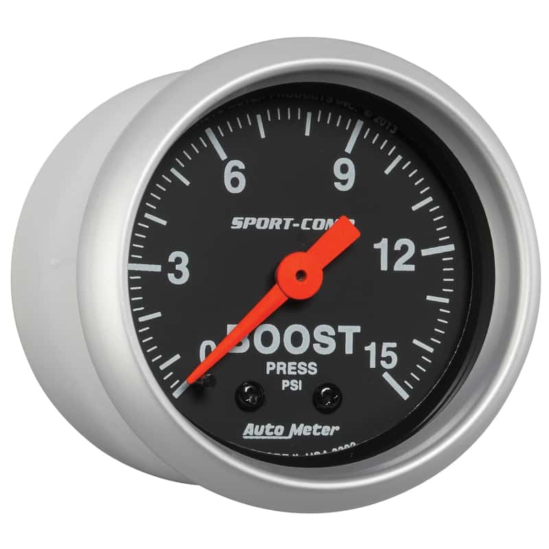 AutoMeter — Autometer 2-1/16in 0-15 PSI Mechanical Sport-Comp Boost Pressure Gauge
2" BOOST PRESS, 0-15 - view 6