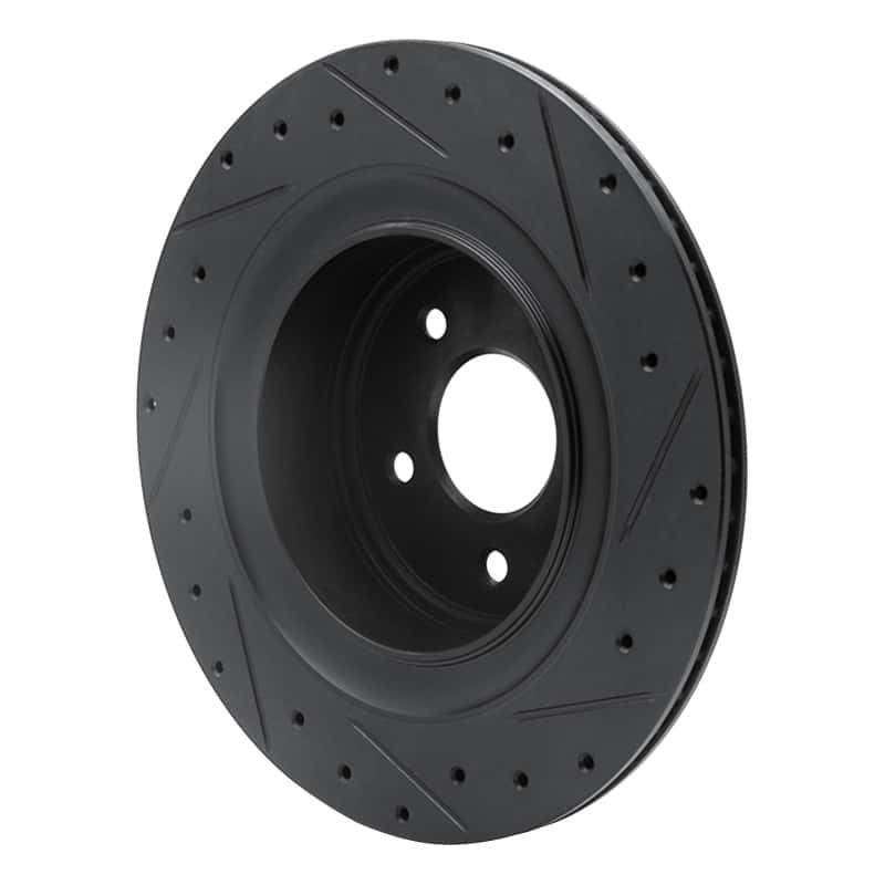 R1 Concepts — R1 07-15 Infiniti Q60 Rear Left Drilled & Slotted Black Brake Rotor
R1 Brake Rotor Drill - view 4