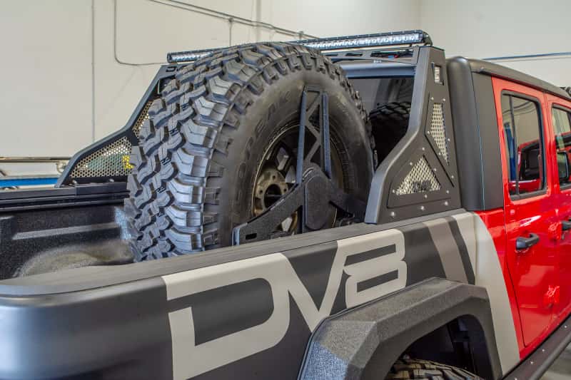 DV8 Offroad — DV8 Offroad 2019+ Jeep Gladiator Universal Stand Up In-Bed Tire Carrier - view 6