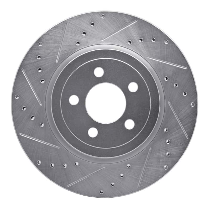 R1 Concepts — R1 05-23 Chrysler 300 Front Left Drilled & Slotted Silver Brake Rotor
R1 Brake Rotor Drill - view 1