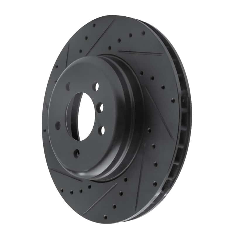 R1 Concepts — R1 11-16 BMW Z4 Front Left Drilled & Slotted Black Brake Rotor
R1 Brake Rotor Drill - view 2