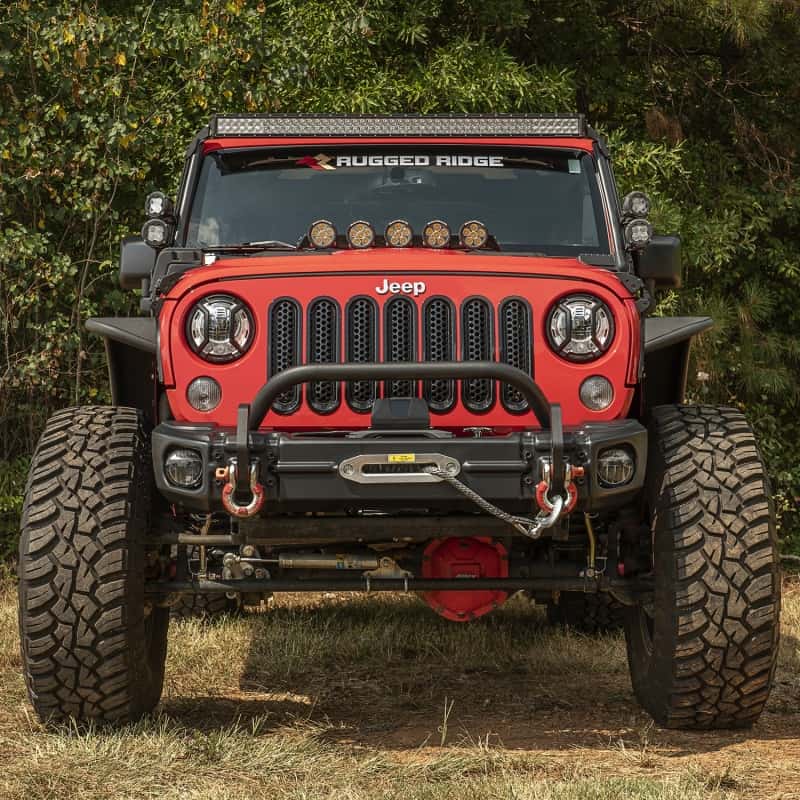 Rugged Ridge — Rugged Ridge Arcus Front Bumper Set W/ Overrider 2018 Jeep Wrangler JK
OFFROAD_BUMPERS
Bumper- Front - view 4