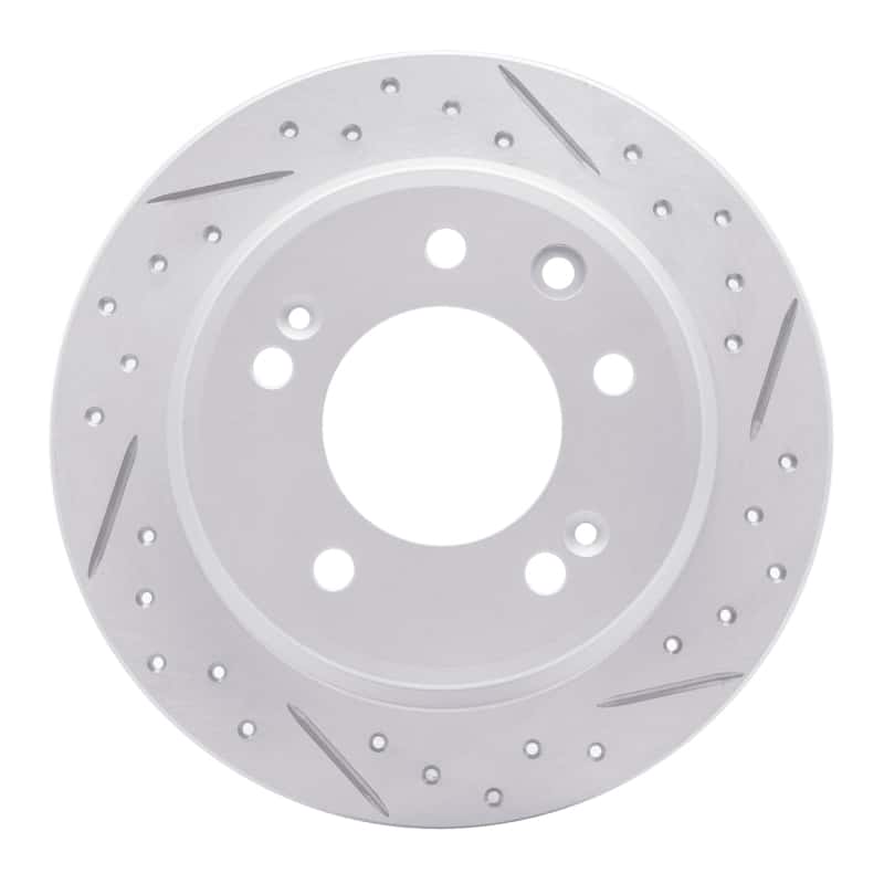 R1 Concepts — R1 09-16 Hyundai Elantra Rear Right Drilled & Slotted Geo-Carbon Rotor - view 1