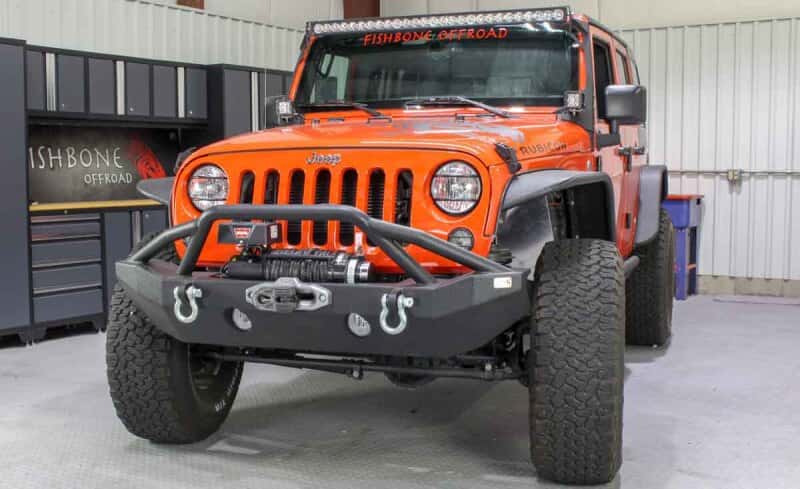Fishbone Offroad — Fishbone Offroad 07-18 Jeep Wrangler JK Full Width Front Winch Bumper - Black Powdercoat - view 10