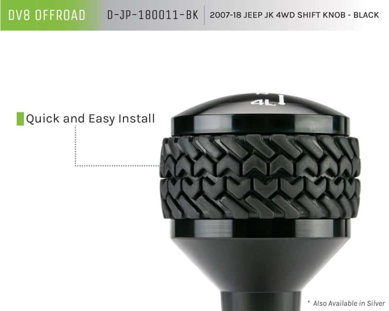 DV8 Offroad — DV8 Offroad 2007-2018 Jeep JK 4WD Shift Knob Black Finish
Shift Knob - view 5