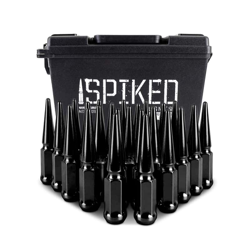 Mishimoto — Mishimoto Mishimoto Steel Spiked Lug Nuts M12 x 1.5 24pc Set Black
Spiked Lug Nuts - view 4