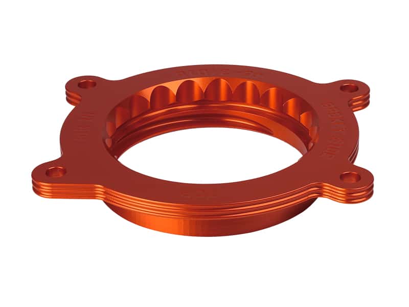 aFe — AFE Silver Bullet Throttle Body Spacer GM Trucks 1500 14-19 V8-6.2L
Throttle Body Spacer - view 5