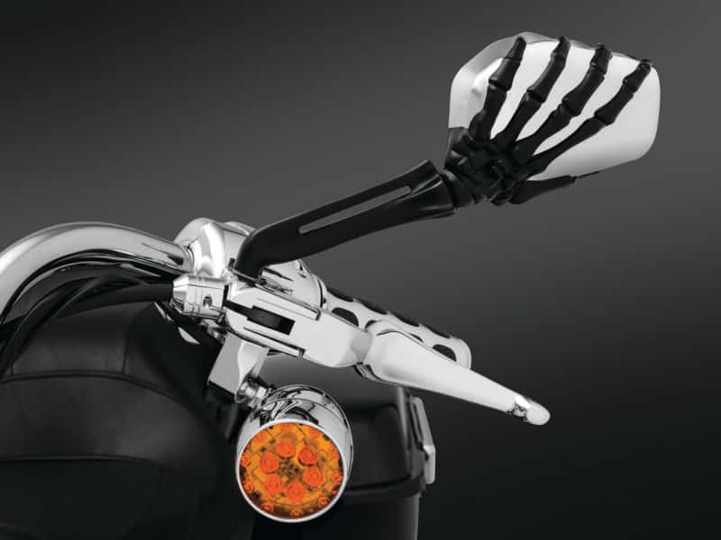 Kuryakyn — Kuryakyn Skeleton Hand Mirrors Black/Chrome - view 2