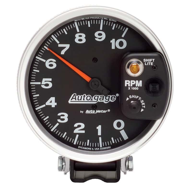 AutoMeter — Autometer AutoGage 5in / 10k RPM / Pedestal Mount Black Tachometer w/ Shift Light
5" TACH 10KRPM SL AG - view 1