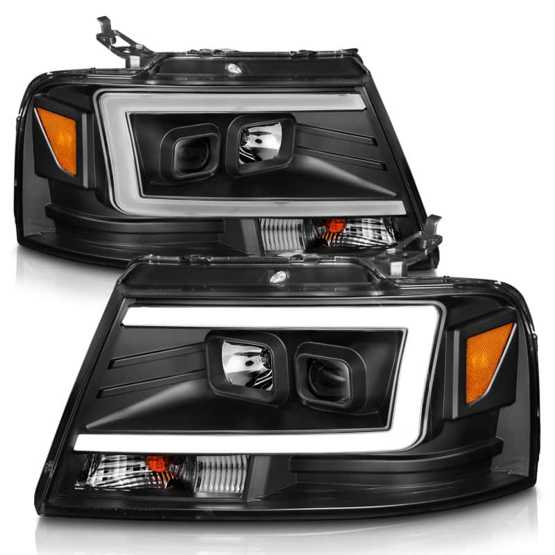 ANZO — ANZO 2004-2008 Ford  F-150 Projector Headlights w/ Light Bar Black Housing
Head Light Set
HdLtSet - view 8