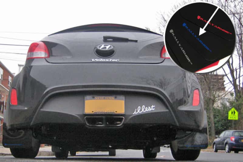 Rally Armor — Rally Armor 12-18 Hyundai Veloster Black UR Mud Flap w/ Blue Logo
Mud Flap - view 2