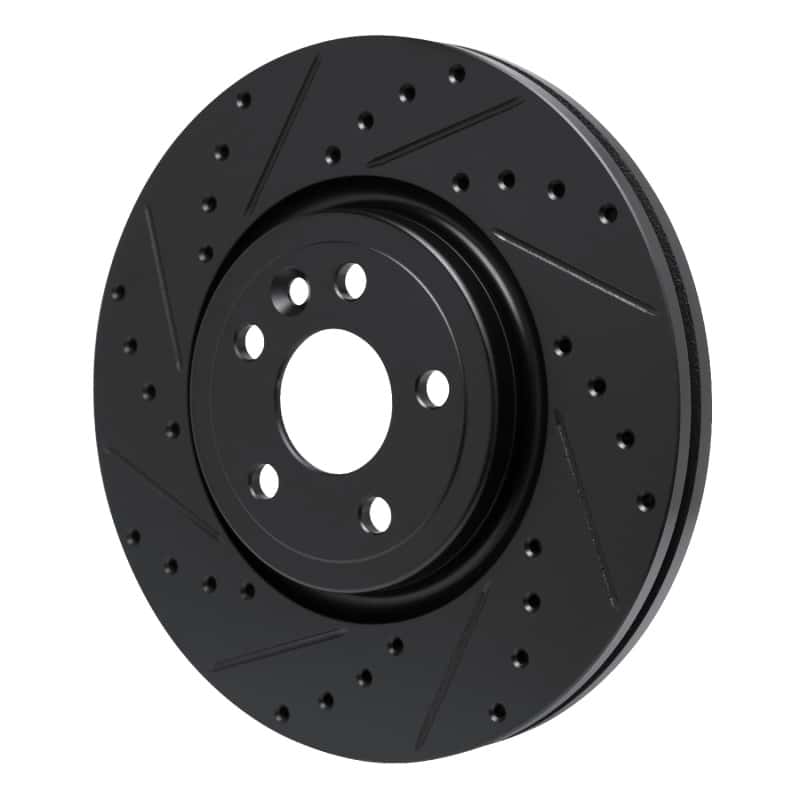 R1 Concepts — R1 17-19 Jaguar F-Pace Front Left Drilled & Slotted Black Brake Rotor
R1 Brake Rotor Drill - view 2