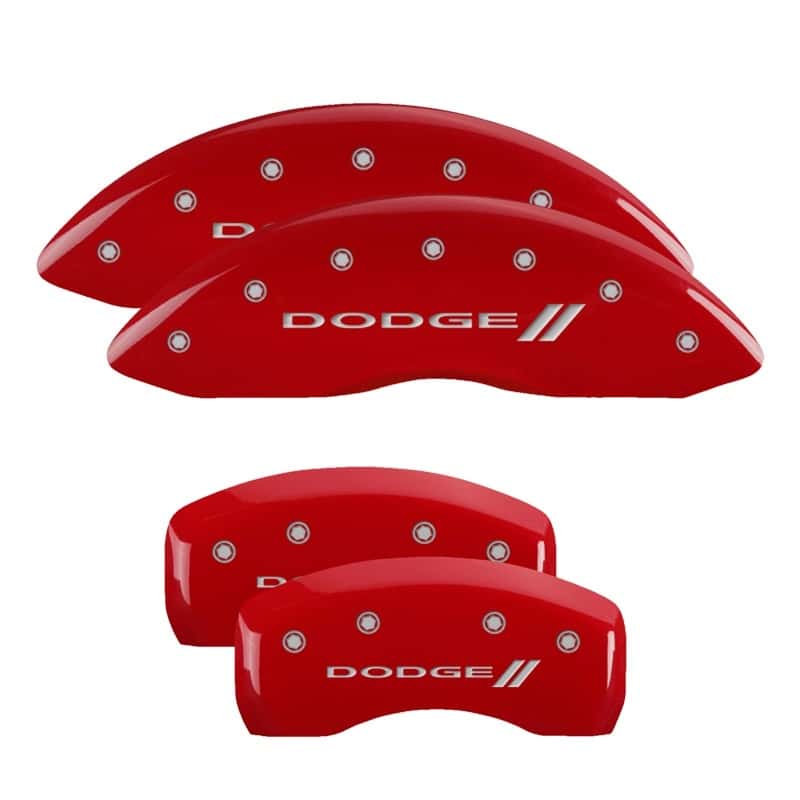 MGP — MGP 4 Caliper Covers Engraved Front & Rear With stripes/Dodge Red finish silver ch
Caliper Covers - view 1