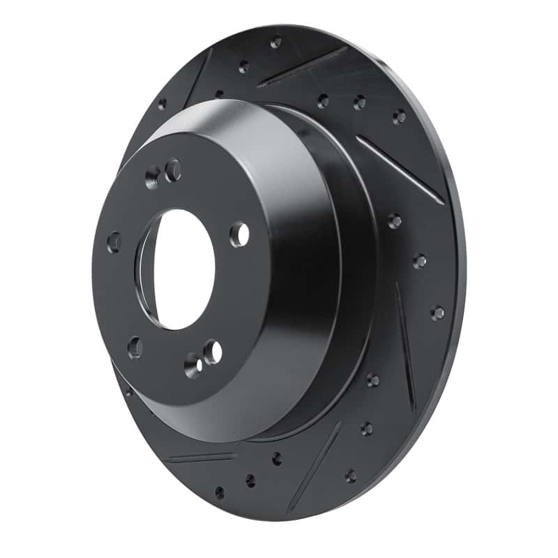 R1 Concepts — R1 15-20 Kia Sorento Rear Left Drilled & Slotted Black Brake Rotor
R1 Brake Rotor Drill - view 2