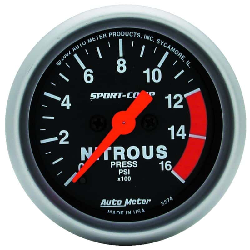 AutoMeter — AutoMeter Gauge Nitrous Pressure 2-1/16in. 1600PSI Digital Stepper Motor Sport-Comp
2" NITROUS, 0-1600 P - view 1