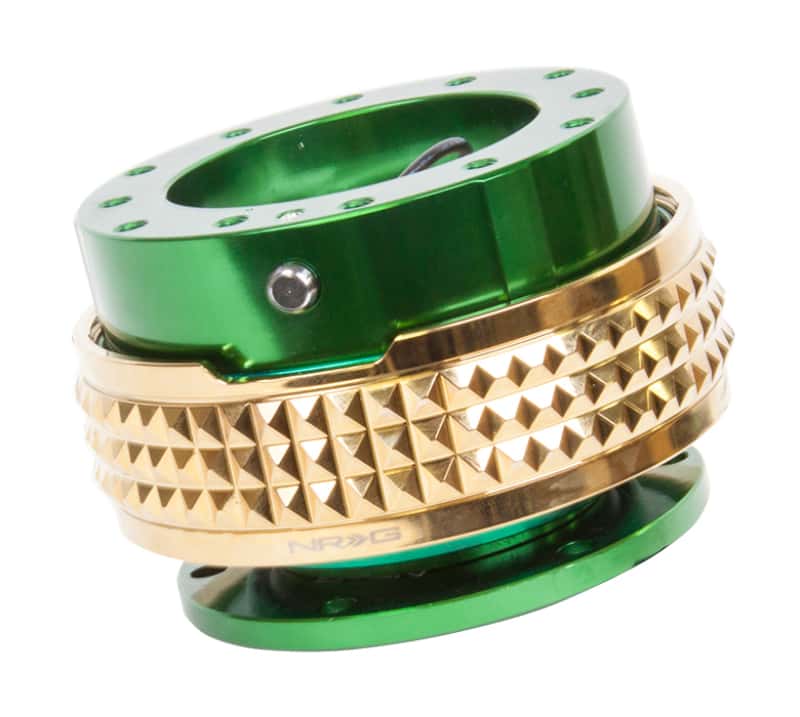 NRG — NRG Quick Release Kit - Pyramid Edition - Green Body / Chrome Gold Pyramid Ring - view 1