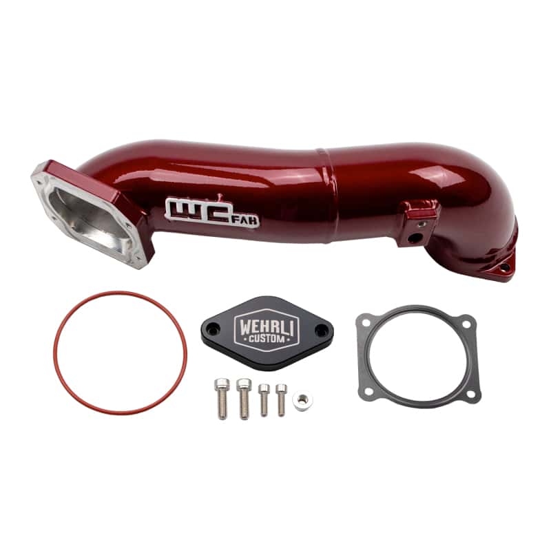 Wehrli — Wehrli 11-16 LML Duramax Passenger Side Upper Crossover Intercooler Pipe Kit - WCFab Red
Crossover 11-16 RED - view 1