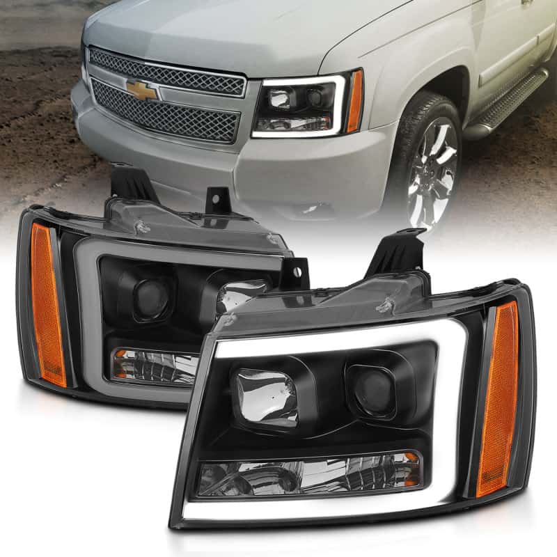 ANZO — ANZO 07-14 Chevy Tahoe Projector Headlights w/ Plank Style Design Black w/ Amber
Projector Headlights
Head Light Set - view 1