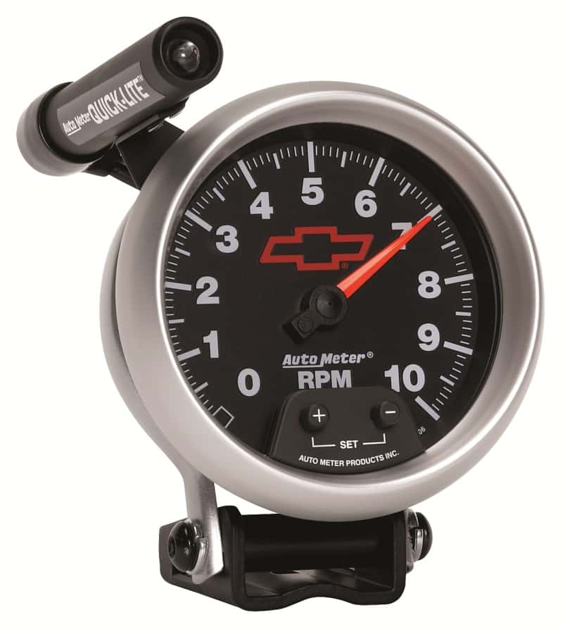 AutoMeter — Autometer GM Red Bowtie Black 3-3/4in 0-10000 RPM Pedestal Mount Tachometer Quick-Lite
3-3/8" TACH, 10,000 - view 16