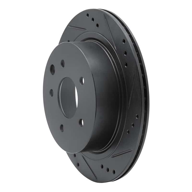 R1 Concepts — R1 02-06 Infiniti Q45 Rear Right Drilled & Slotted Black Brake Rotor
R1 Brake Rotor Drill - view 2