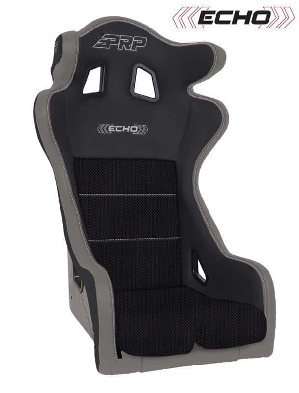 PRP Seats — PRP Echo Composite Seat- Black/Grey (PRP Silver Outline/Delta Silver- Silver Stitching) - view 2