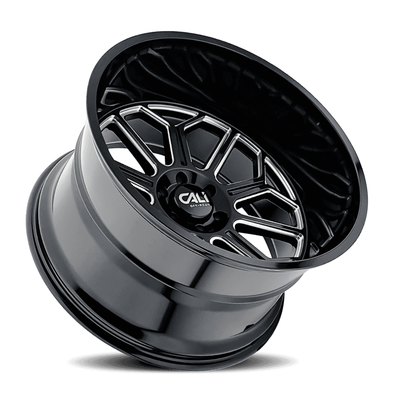 Cali Off-Road — Cali Off-Road 9117 Auburn 24x14 / 6x139.7 BP / -76mm Offset / 106mm Hub Gloss Black Milled Wheel
9117 - view 2