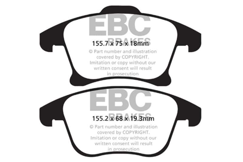 EBC — EBC 13+ Ford Fusion 1.6 Turbo Redstuff Front Brake Pads
Disc Brake Pad - view 1