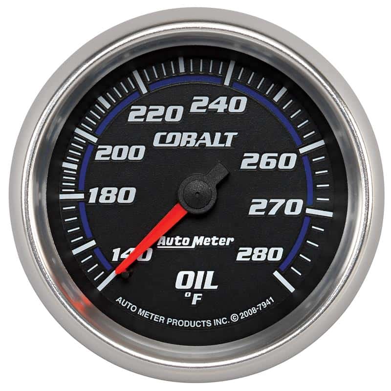 AutoMeter — Autometer Cobalt 66.7mm 140-280 Degree F Mechanical Oil Temperature Gauge
GA 2.6" OT 280F M CB - view 2