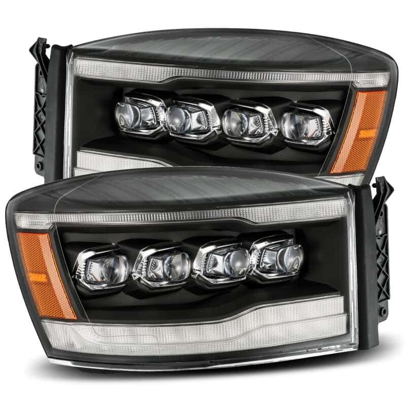 AlphaRex — AlphaRex 06-08 Dodge Ram 1500HD NOVA LED ProjHeadlights Plank Style Blk w/Seq Signal/DRL/Amber LED
Projector Headlights - view 2