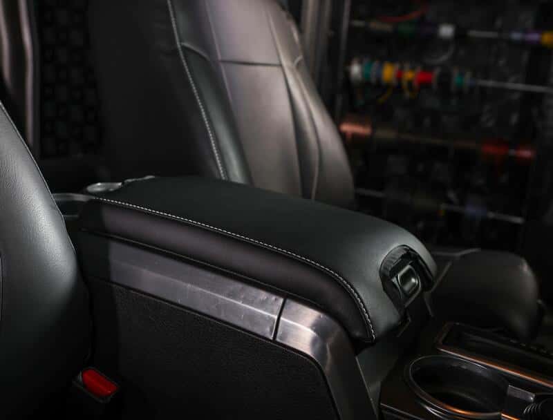 PRP Seats — PRP 10-14 Ford Raptor  Center Console Cover- Black with Silver Stitch - view 2