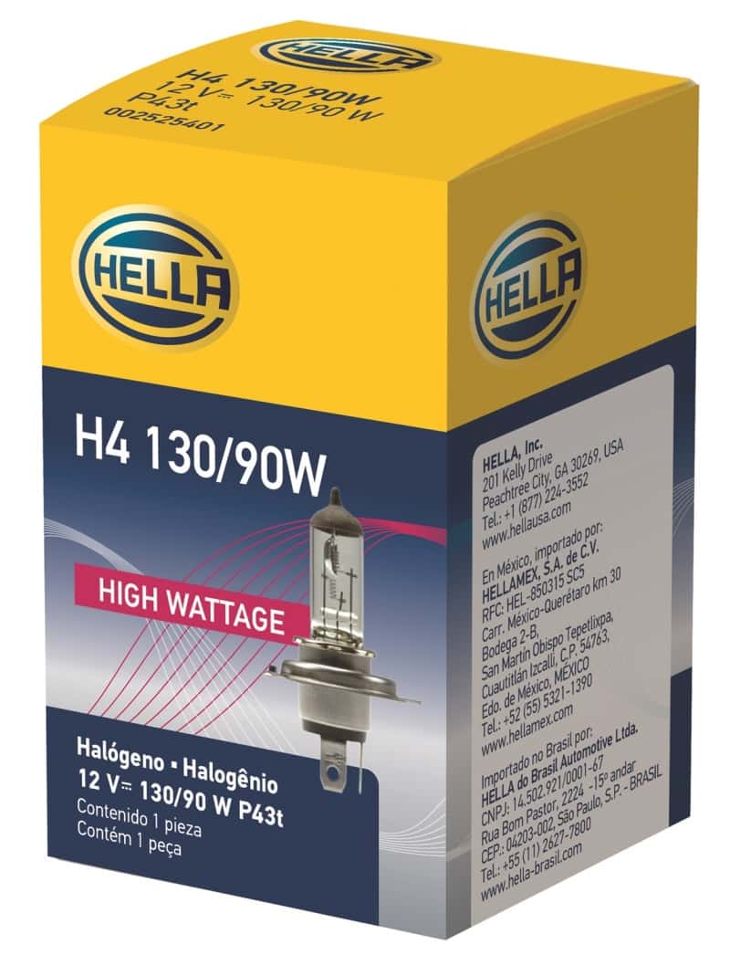 Hella — Hella H4 12V 130/90W Halogen Headlight Bulb - Universal
H4 130/90W Hal Bulb - view 7
