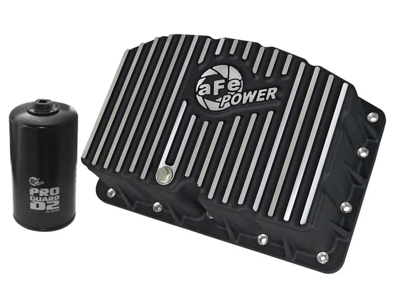 aFe — AFE Pro Series Engine Oil Pan Black w/Machined Fins; 11-16 Ford Powerstroke V8-6.7L (td)
Engine Oil Pan - view 1
