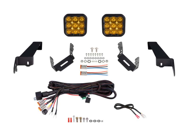 Diode Dynamics — Diode Dynamics 18-21 Jeep JL Wrangler SS5 Bumper LED Pod Light Kit - Yellow Pro Driving - view 1