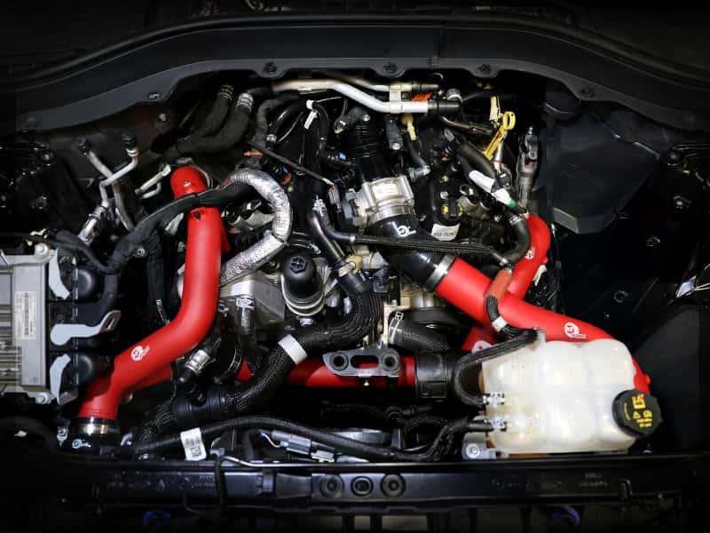 aFe — aFe 22-23 Ford Explorer BladeRunner Aluminum Hot and Cold Charge Pipe Kit - Red
Charge Pipe Kit - view 7