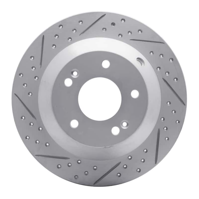R1 Concepts — R1 10-21 Hyundai Santa Fe Rear Right Drilled & Slotted Geo-Carbon Rotor - view 1