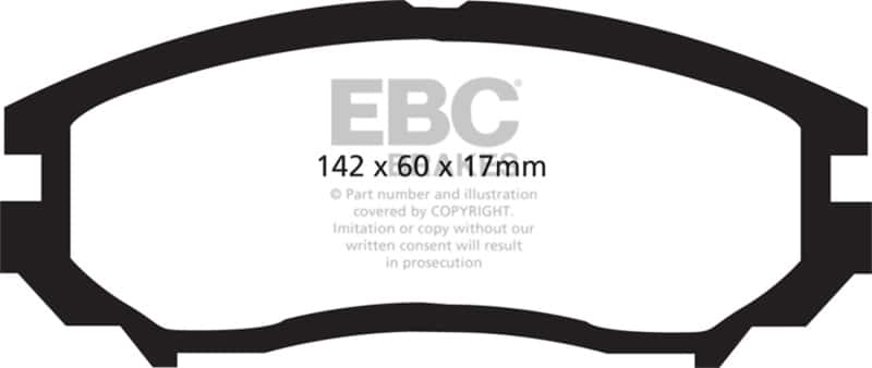 EBC — EBC 04-06 Hyundai Tiburon 2.7 6 speed Yellowstuff Front Brake Pads
Disc Brake Pad - view 1