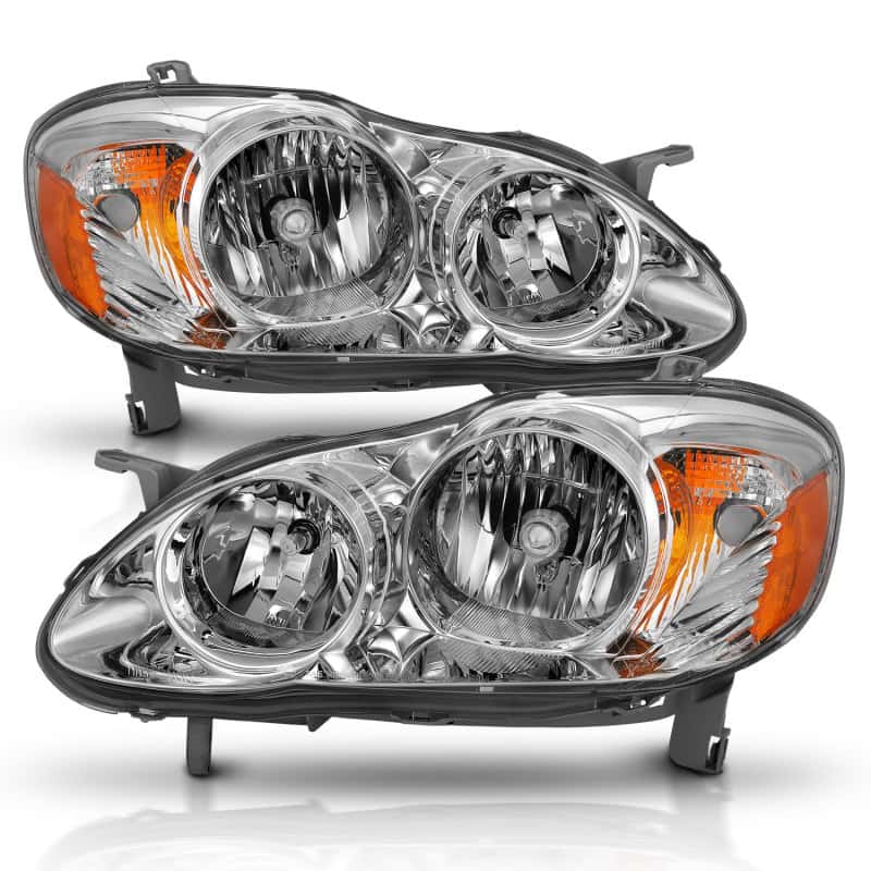 ANZO — ANZO 2005-2008 Toyota Corolla Crystal Headlight Chrome Amber
Head Light Set - view 3