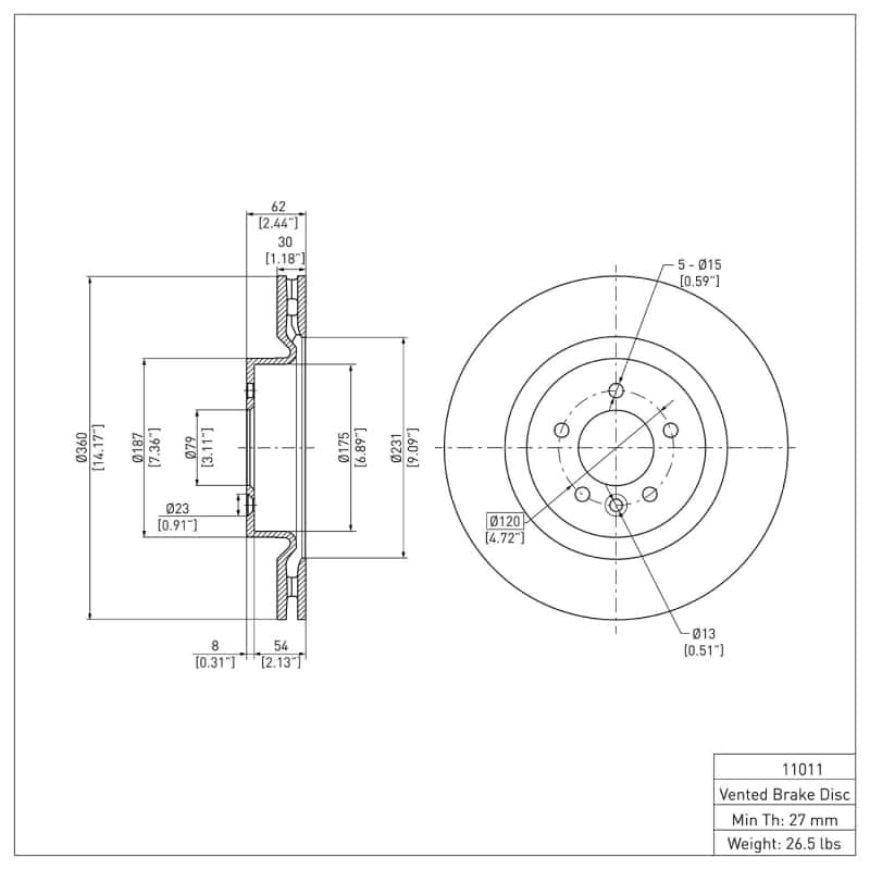 DFC — DFC 06-17 Land Rover Discovery (Latin America) Front GeoSPEC Coated Rotor
DFC Brake Rotor - view 6