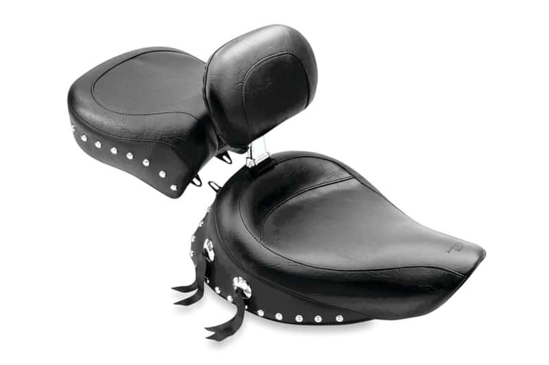 Mustang Motorcycle — Mustang 91-05 Harley Dyna Wide Touring Recessed Passenger Seat w/Studs - Black - view 1