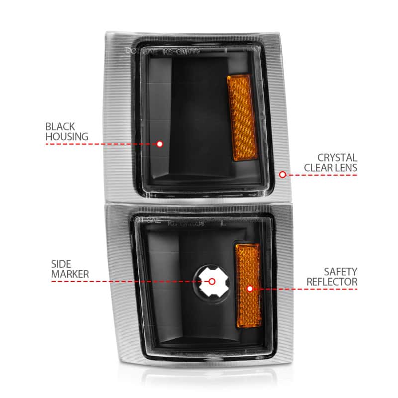 ANZO — ANZO 1994-1998 Chevrolet Blazer Corner Lights Black Housing Clear Lens w/ Amber Reflector
CornerLghtAssy - view 9