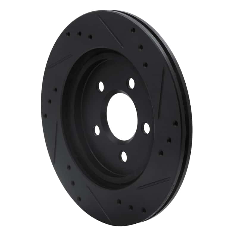 R1 Concepts — R1 00-06 Ford Thunderbird Rear Left Drilled & Slotted Black Brake Rotor
R1 Brake Rotor Drill - view 4