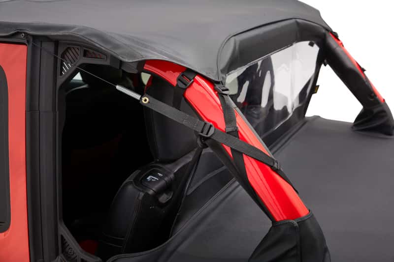 Bestop — Bestop 18-26 Jeep Wrangler JL 4-Door Header Safari Cable Style Bikini (Black Diamond)
Safari Cable Bikini - view 2