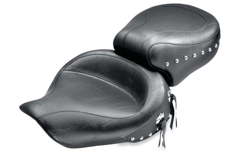 Mustang Motorcycle — Mustang 91-05 Harley Dyna Wide Touring 1PC Seat w/Studs - Black - view 1