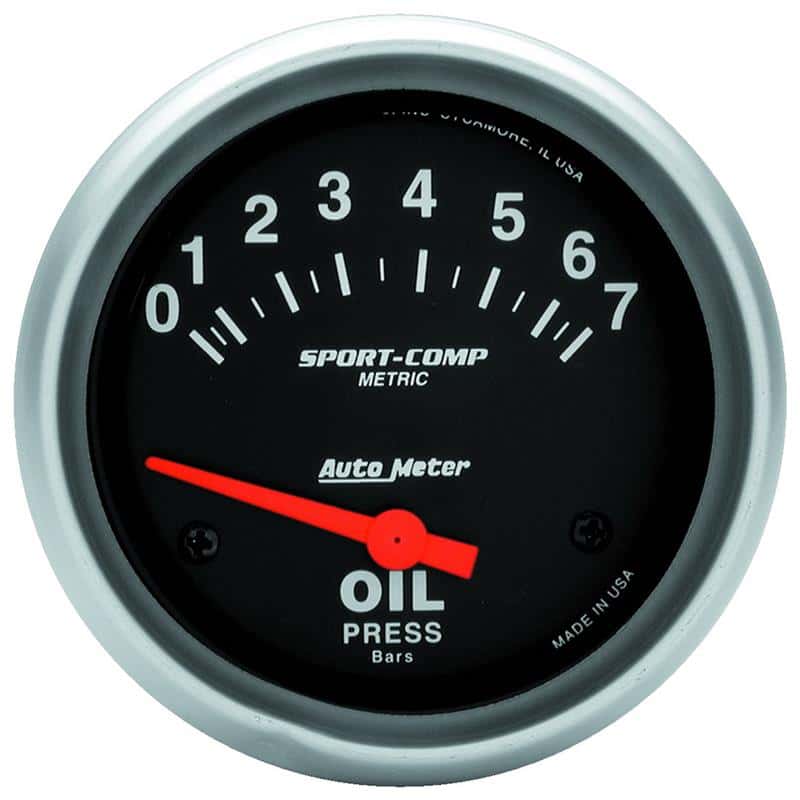 AutoMeter — Autometer Sport-Comp 66.7mm 0-7 BAR Short Sweep Electronic Oil Pressure Gauge
2-5/8" OIL PRESS, 0- - view 2