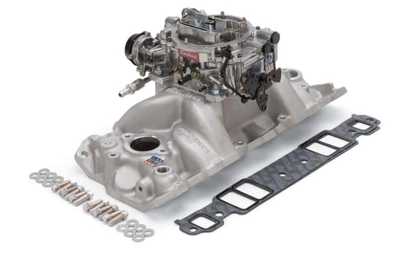 Edelbrock — Edelbrock Manifold And Carb Kit Performer RPM Small Block Chevrolet Vortec Natural Finish
POWER PKG - view 1